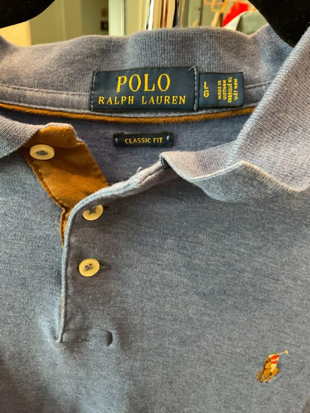 Polo Ralph Lauren Men's L Long Sleeve Mesh Polo Blue